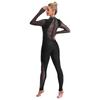 Women Gymnastics Jumpsuit Shiny Rhinestones Patchwork Mock Neck Long Sleeve Back Invisible Zipper Rompers