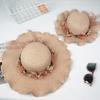 Travel seaside vacation sun hat children wavy fungus edge straw hat sun protection sun hat flower beach hat cool hat