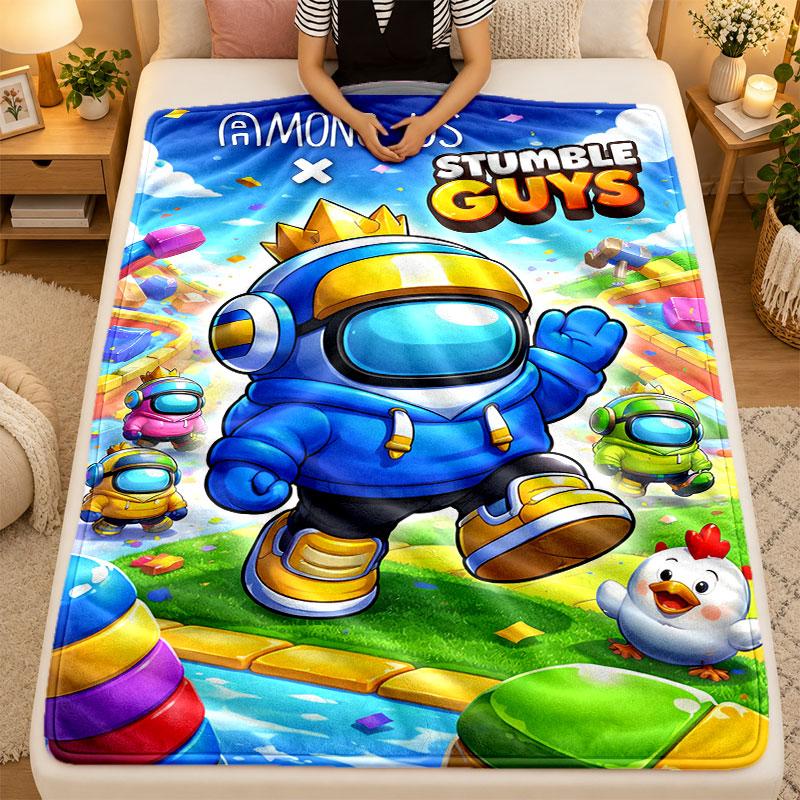 Coperta di FlanellaStumble Guys Coperta Morbida e Calda per Uso Interno su Divano Letto Soggiorno