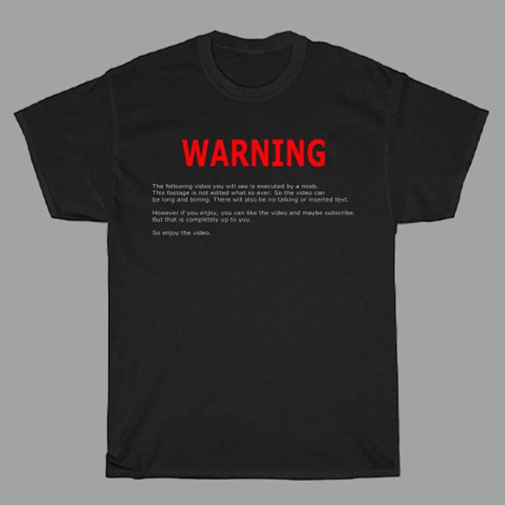 Warning Intro Movie Men s Black Size S to 3XL S