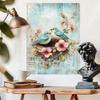 Rustic Bluebird Flower Metal Poster Wall Art Vintage Iron 8x12 Inch