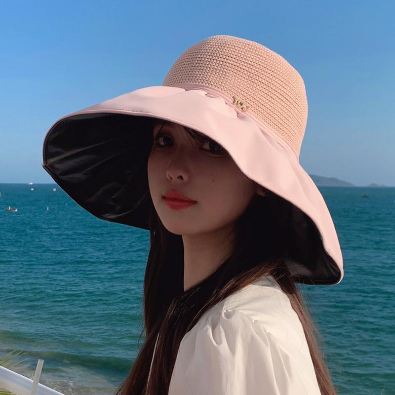 Black Vinyl Fisherman Hat With Wide Brim For Sun Protection Outdoor Summer Fashion Ladies