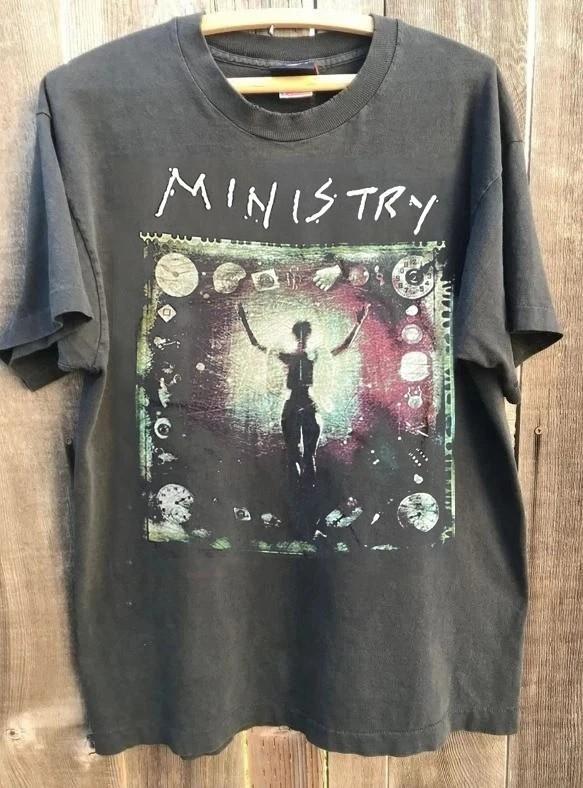 Vtg Ministry Band 90s Retro style Charcoal Unisex T Shirt Classic Style S-5XL Unisex T-Shirt XXL