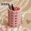 Heart-shaped Pen Holder 3D Printed Hollow Heart Holder, Aesthetic Stand, Girlish Smooth Finish Organizer Makeup Brush Multifunctional Storage