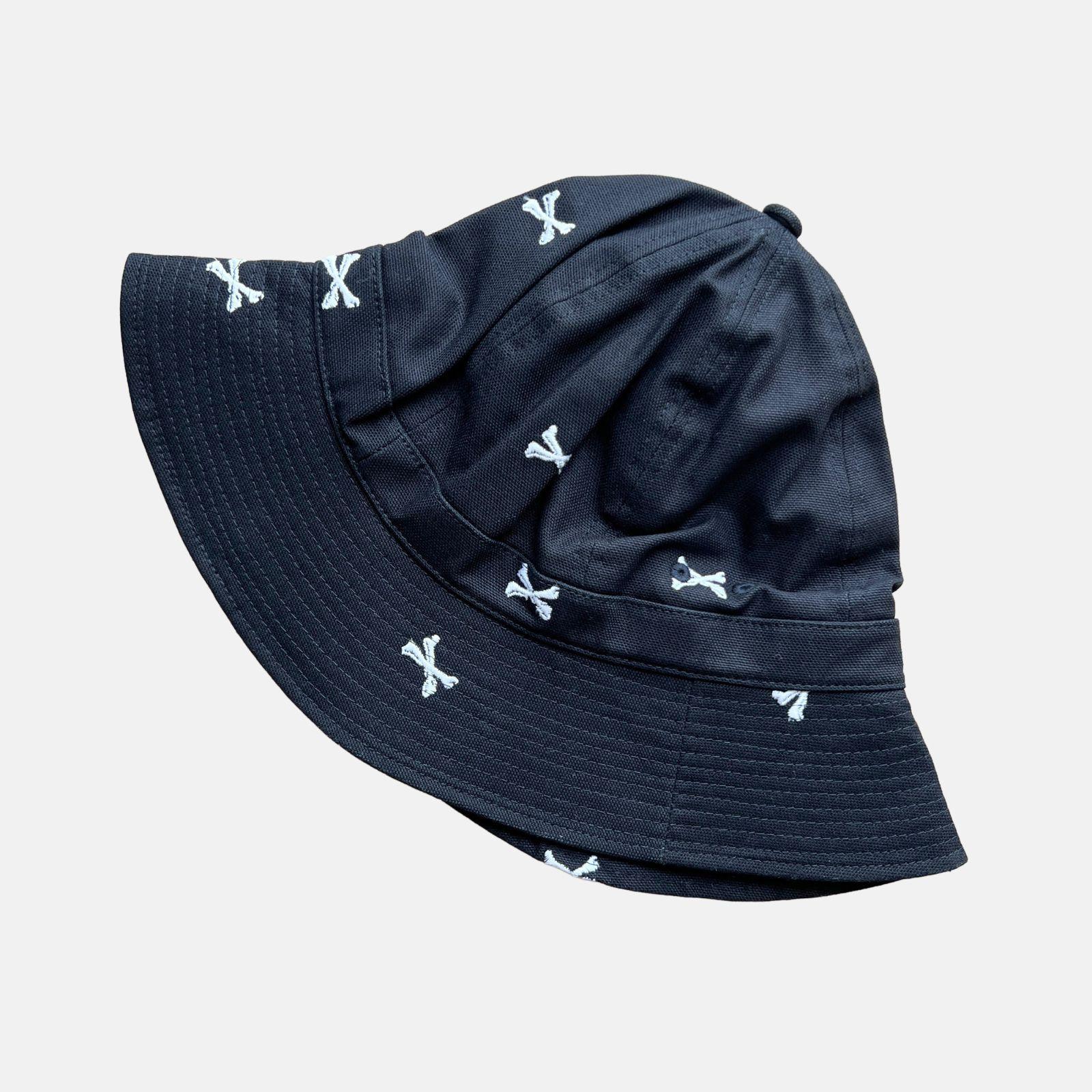 Used WTAPS Double Taps Crossbone Embroidery Bell Hat Size 4 Black