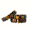 Natural Multi-colored Tiger's Eye Bamboo Knot Bracelet, a Birthstone and Symbol of Wealth.