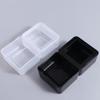 Boîte Mangeoires d'Élevage en Plastique Noir/Blanc Plastique Anti-évasion Bol d'Alimentation Reptile Double Boîte 2 en 1 Plat à Vers Serpent