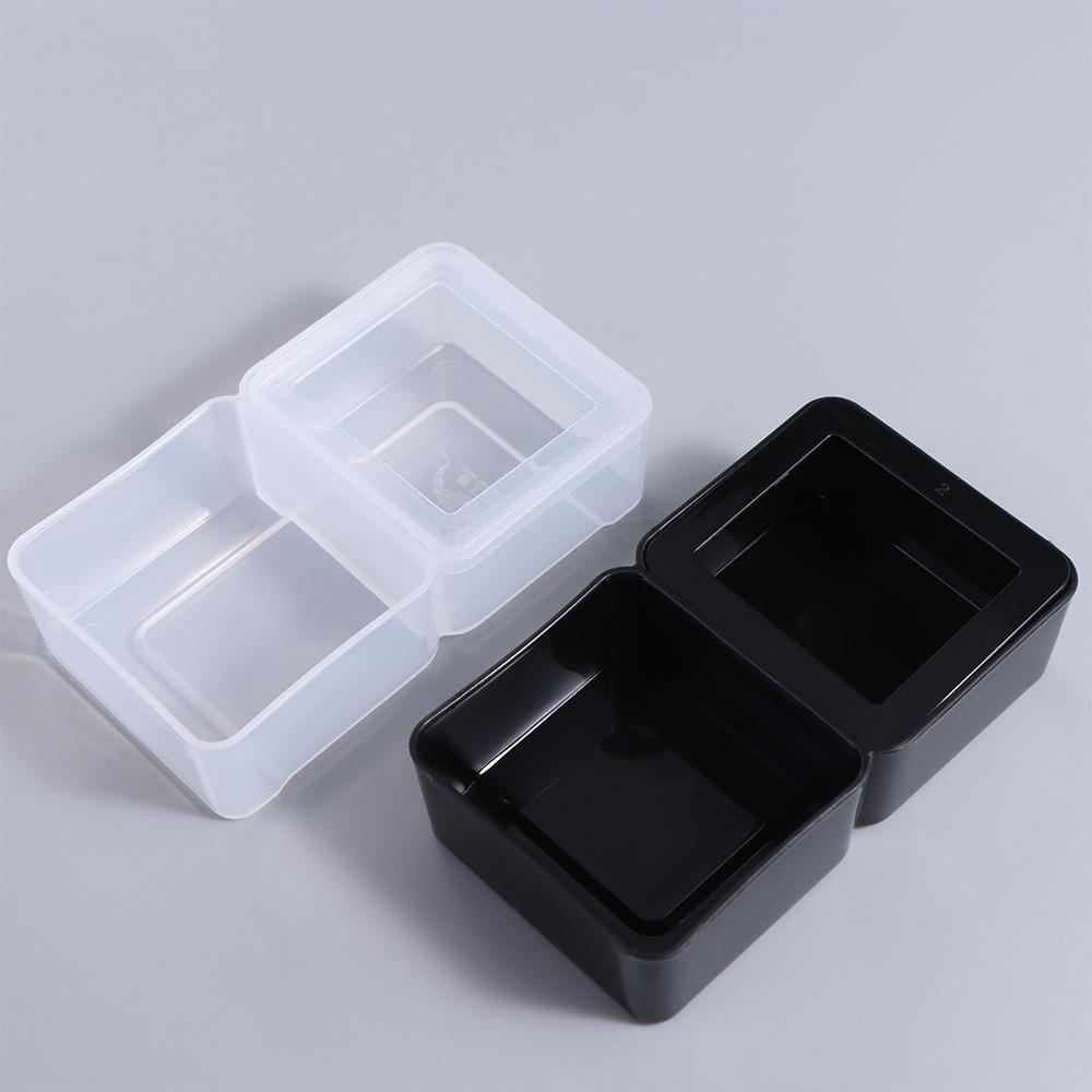 Black/White Plastic Breeding Feeders Box Plastic Anti-escape Reptile Feeding Bowl 2 in 1 Double Box Worm Dish Turtle