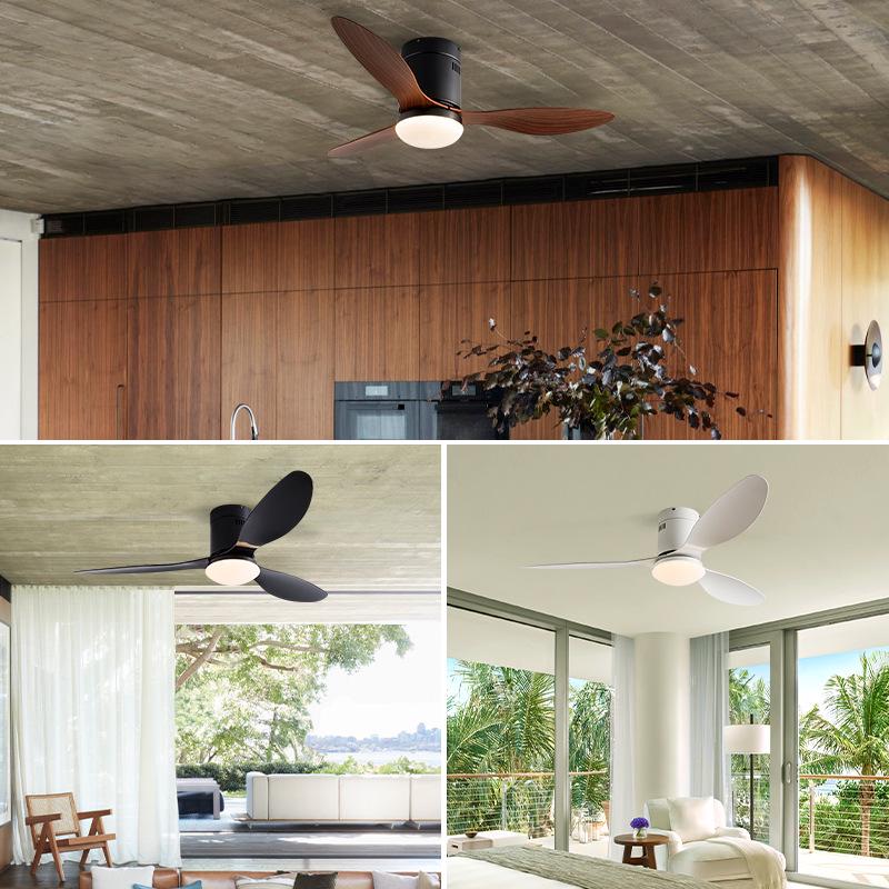 Walnut Ceiling Fan with Light and Remote Control, Variable Frequency, for Living, Dining, or Bedroom Spaces with ABS Blades.
