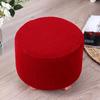1Pc Round Seat Cover Elastic Protector Soft Pouffe Stool Removable Flannel Stool Cover Footstool