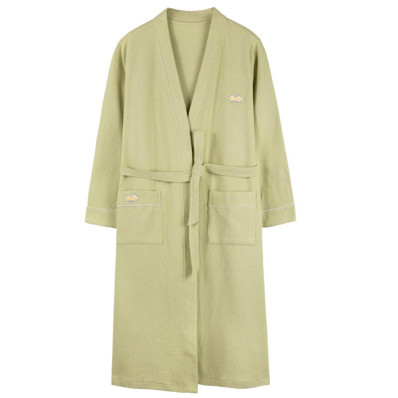 Nightgown Women'S Spring And Autumn Pure Cotton Long-Sleeved Bathrobe Pajamas Autumn Cotton Women'S Autumn Bathrobe