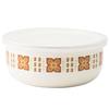 70s Reproduction Showa Retro Enamel Storage Container Round 16cm Freezer and Oven Safe Memories Gold Nuts