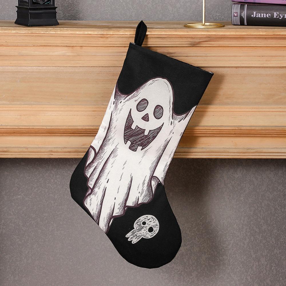 Hosiery Halloween Skull Ghost Print Gift Bag Pendant Scary Scene Ornament
