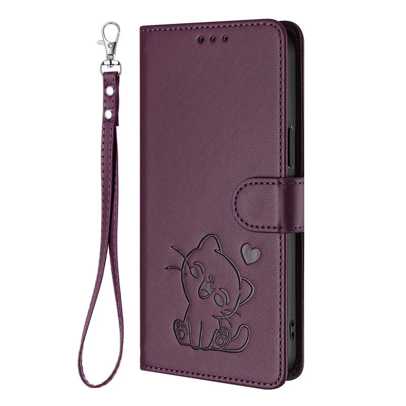 Applicable iPhone17promax iPhone leather case17AiR Heart-shaped cat flip cover card holder15Pro Protective Sleeve