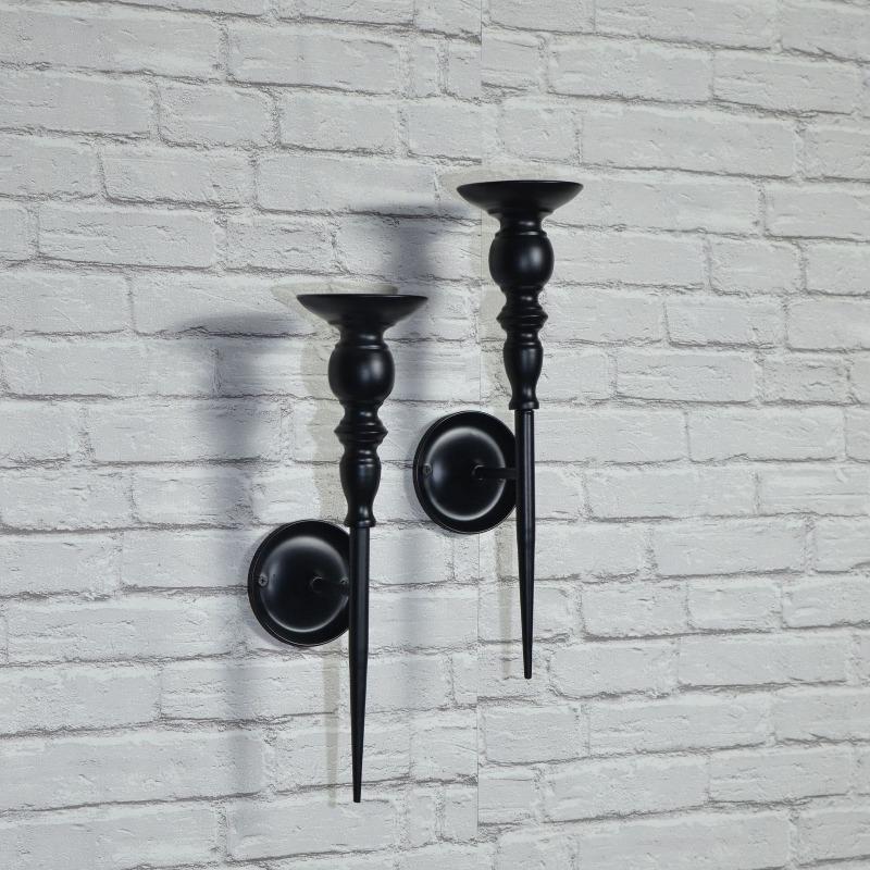 2 Τμχ Κηροπήγιο Τοίχου, Μεταλλικό Κηροπήγιο Τοίχου Σχέδιο Σκήπτρο, Διακόσμηση Τοίχου Σπιτιού για Σαλόνι, Μπάνιο, Τραπεζαρία