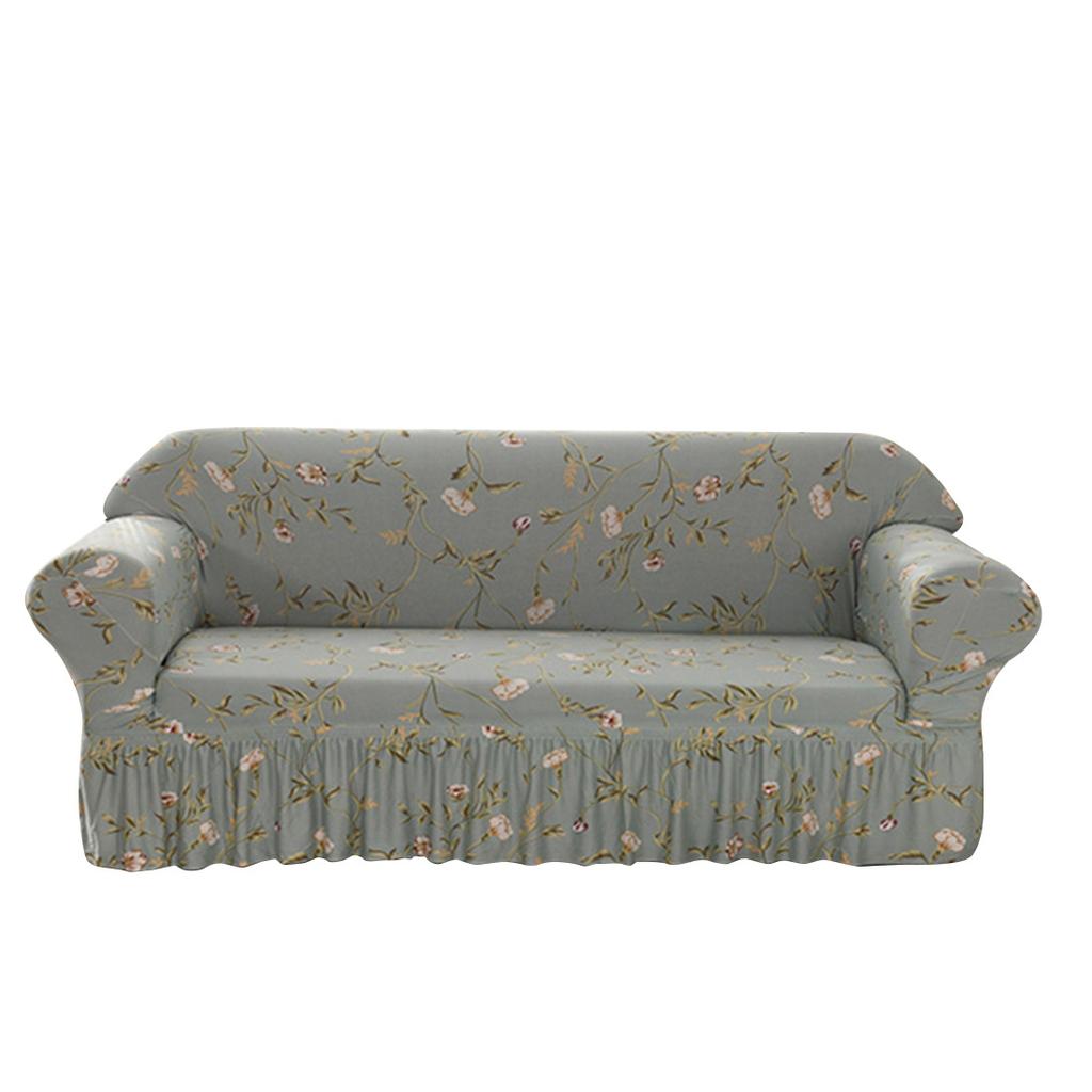 All-inclusive Elastic Milk Silk Printing Sofa Cover Skirt Lace Pastoral Wind Cover Universal In All Seasons