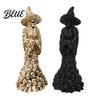 Decorative Witch Figurine Skeleton Resin Figurine LED Light Up Gothic Statue Spooky Fantasy Lamp Dark Ornament for Desk Shelf Mantel Indoor
