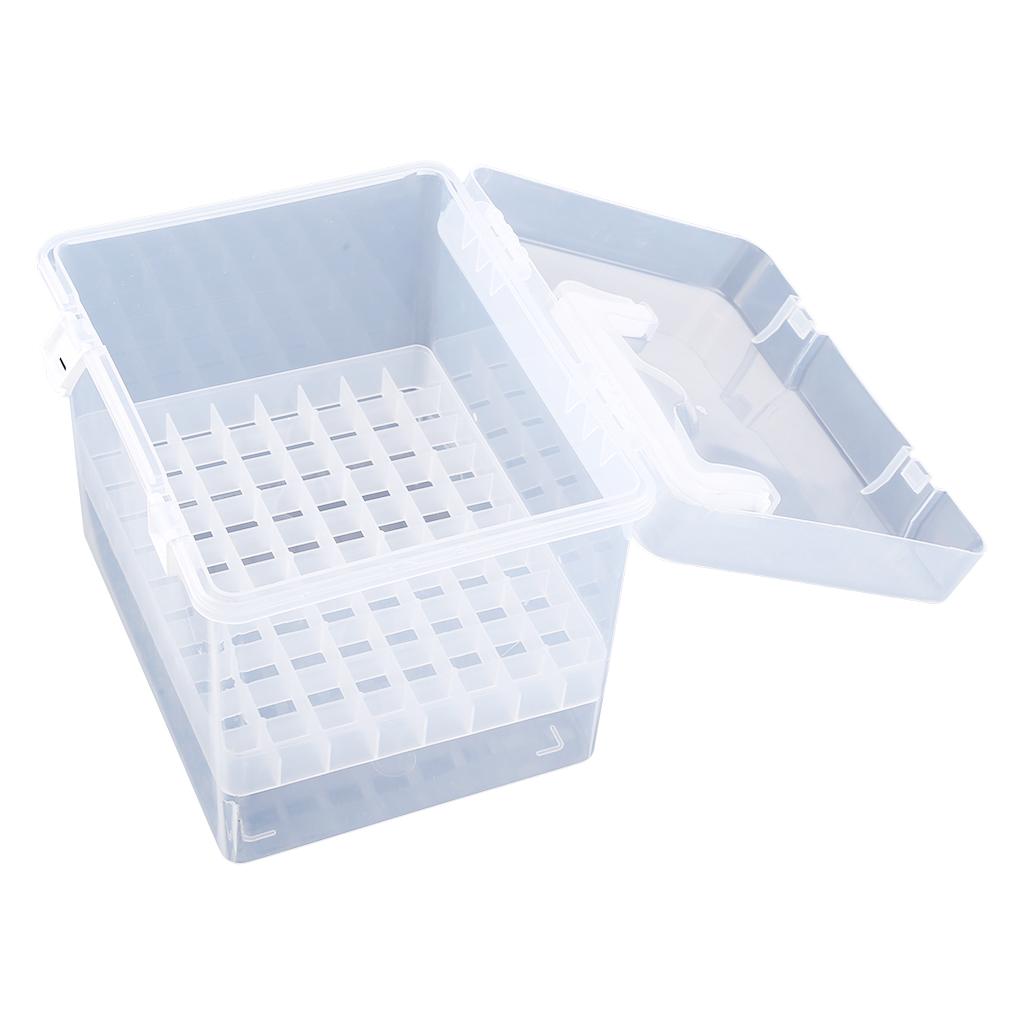 Large Capacity Marker Pen Organizer for Case Hard Plastic Box with Snap Lid Waterproof Portable for Kids Student 80 Slot