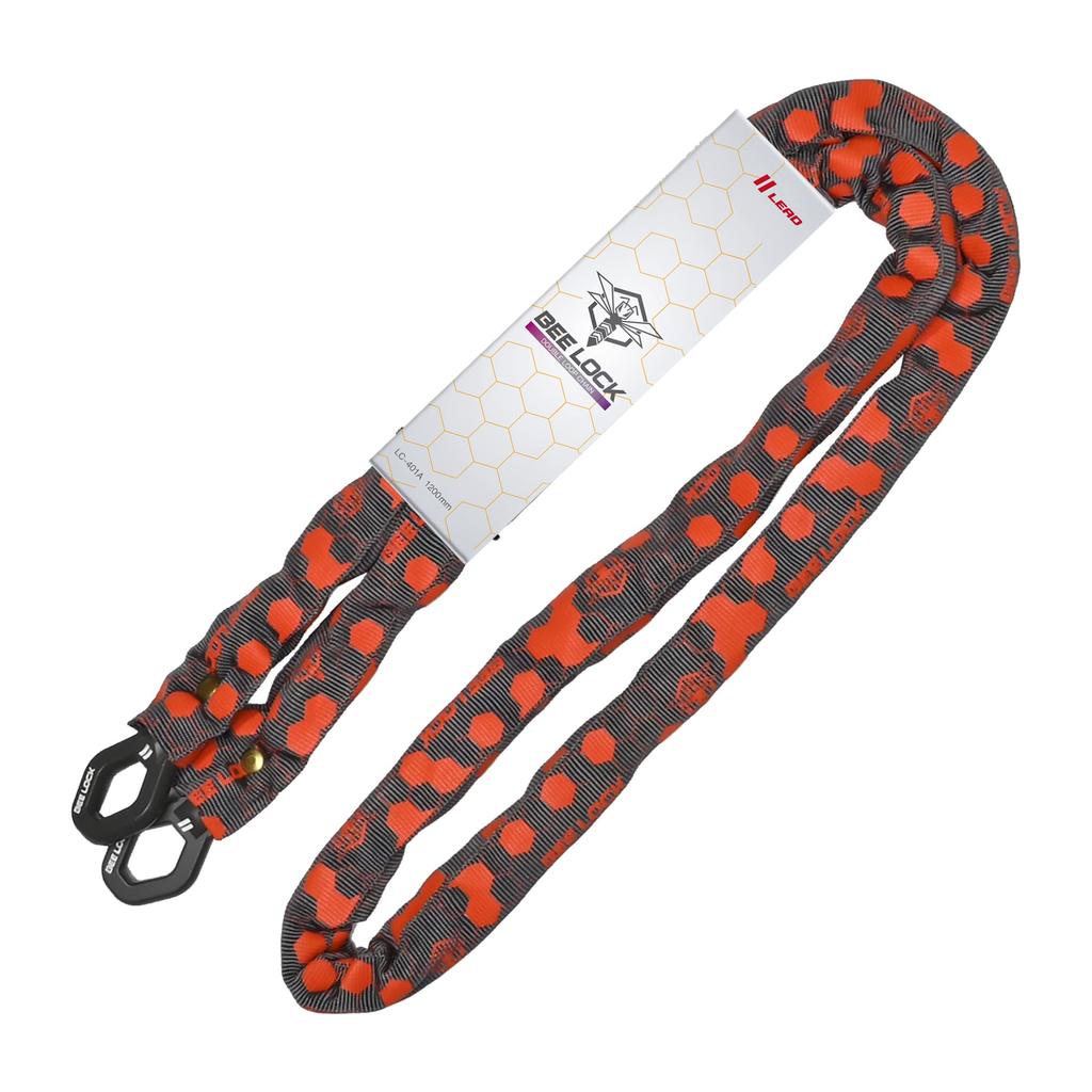 LEAD Industries BEE LOCK Motorcycle Lock, Double Loop Chain, 1800mm (Chain Diameter 6mm), LC-402A