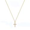 Elegant Cross Pendant Necklace with Diamond Inlay - Modern European & American Style