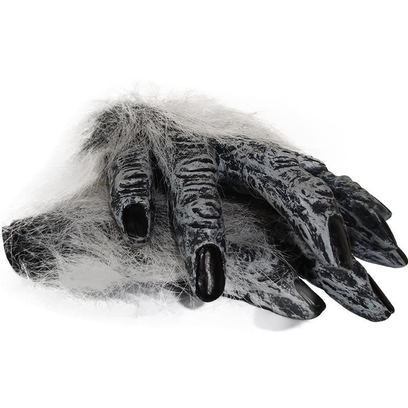 2026New black horror gloves, animal paw design, for Halloween costumes, carnival performances, and adult use