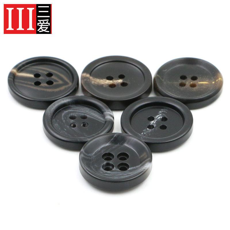 Nasturi din rășină cu model negru, pentru haine, nasturi versatili pentru costum, nasturi rotunzi pentru haine de lână pentru bărbați și femei