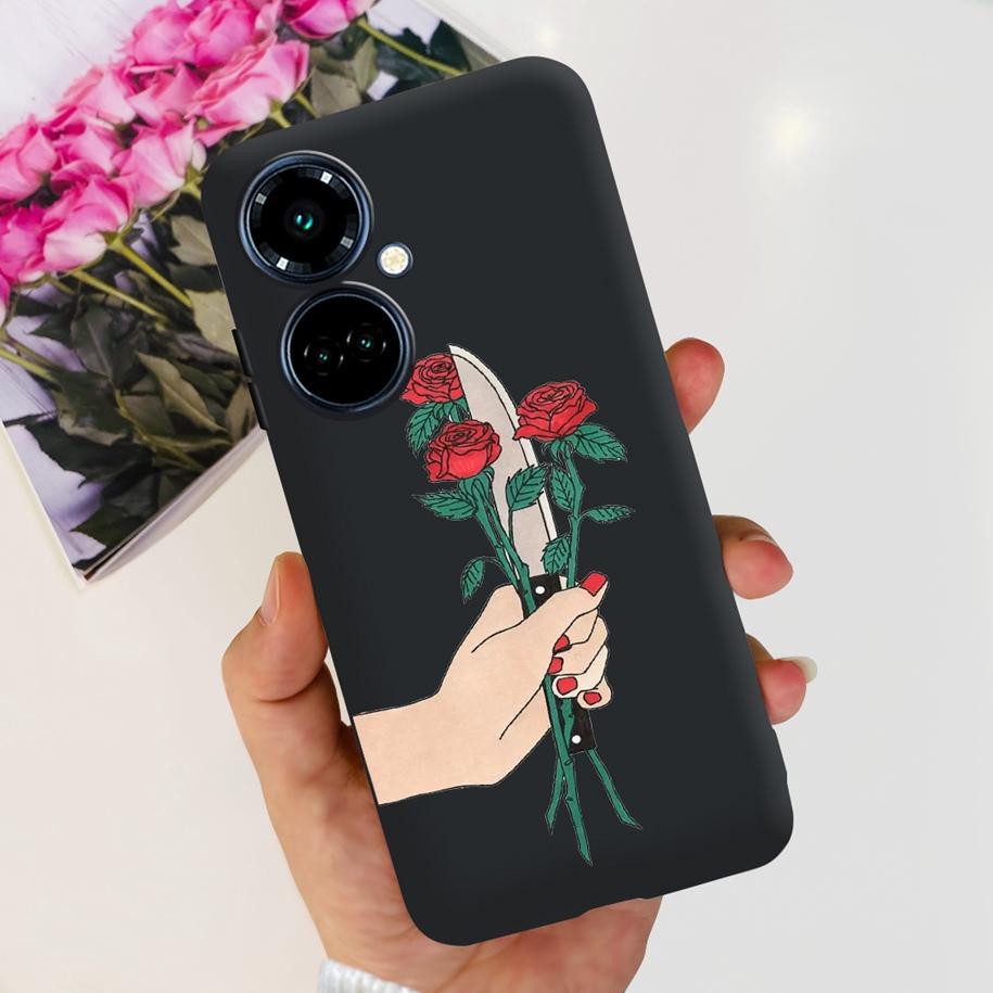 For Tecno Camon 19 Case Camon 19 Pro 5G CI7n Astronaut Silicone Cover For Tecno Camon19 Neo Phone Case Soft Cute Black TPU Cover