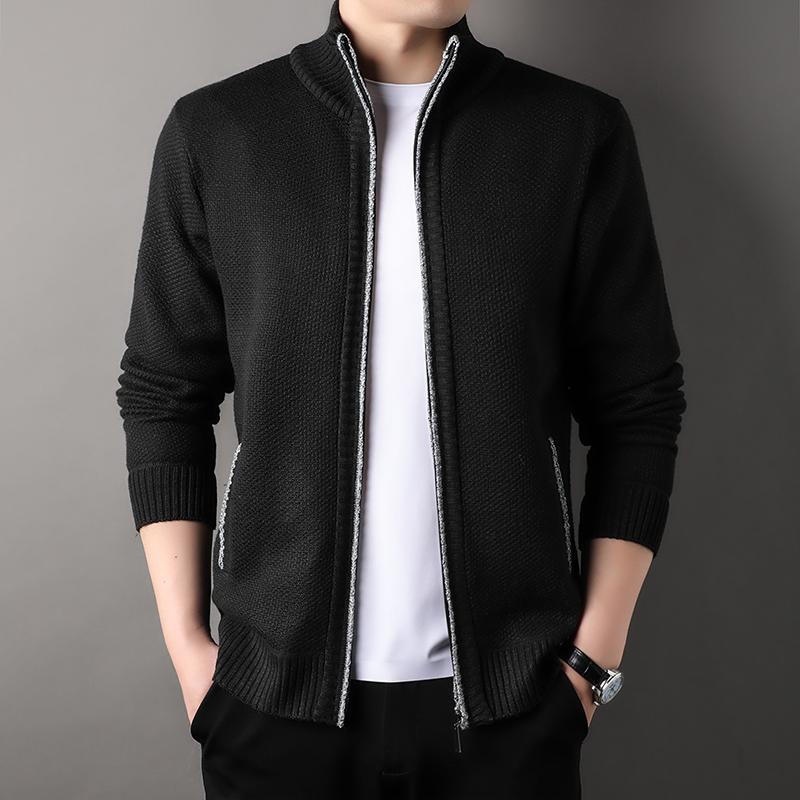 Men Cardigan Wool Sweater Autumn Winter Warm Sweater Jacket Korean Style Fashionable Casual Coat Men's Luxury Windbreaker 2026