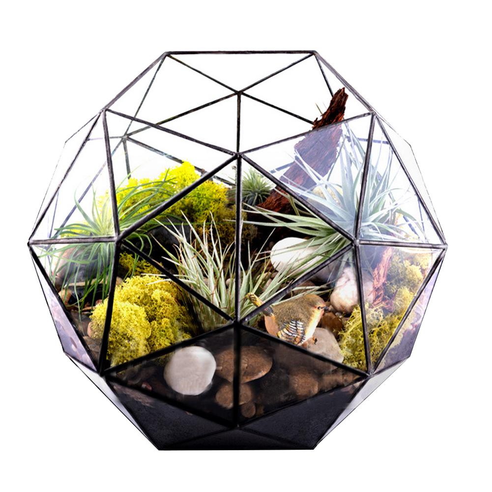 

Elegant Geometric Flower Pot Glass Planter Plant Container Holder Landscape Accessories
