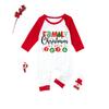 Christmas Print Family Matching Pajama Set, Round Neck Long Sleeve and Pants Loungewear for Parent and Child