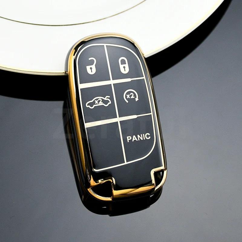 For Jeep Renegade Compass Grand Cherokee For Chrysler 300C Wrangler Dodge Tpu Car Key Cover Case Fob Shell Holder Accessaries