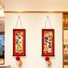 1 Pair Cartoon Pattern New Year Wall Pendant Chinese Style Traditional 2026 Horse Year Door Hanging Cloth Scroll