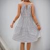 Amazon Independent Station Foreign Trade Summer New European and American Cross-border Women's Clothing Suspender Striped Dress