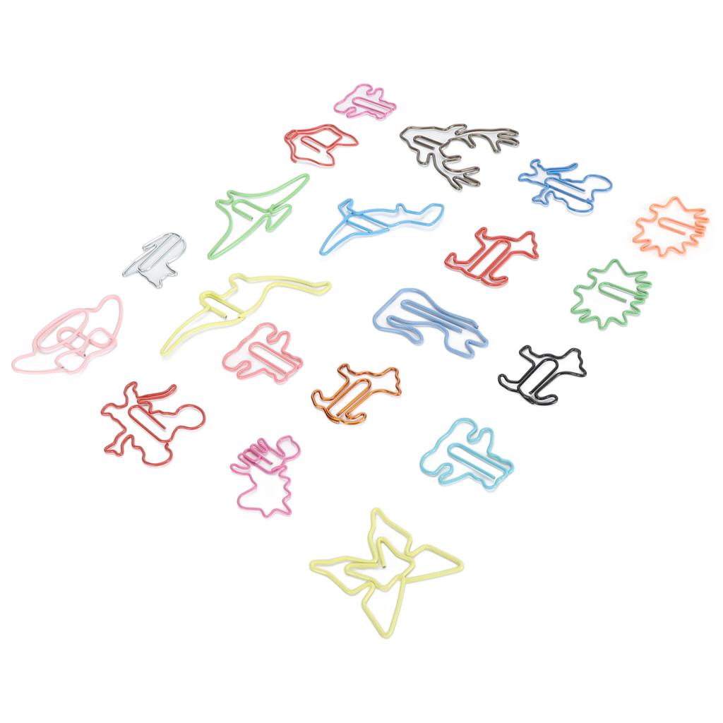 100pcs Animal Shaped Paper Clips Cute Funny Assorted Colors Metal Bookmarks Paper Clips for Books Notes