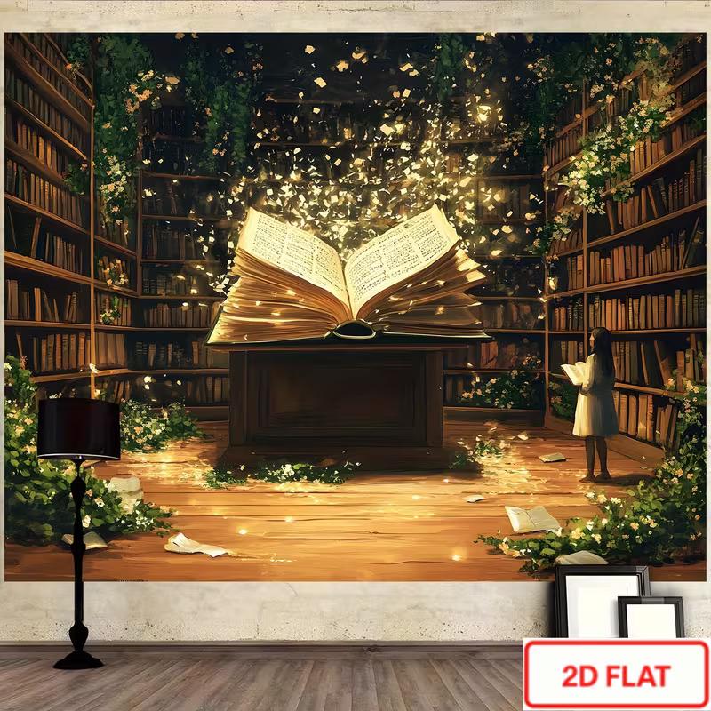 2D Vintage Magic Library Book Themed Photoshoot Background 47.2x31.5inch/120*80cm