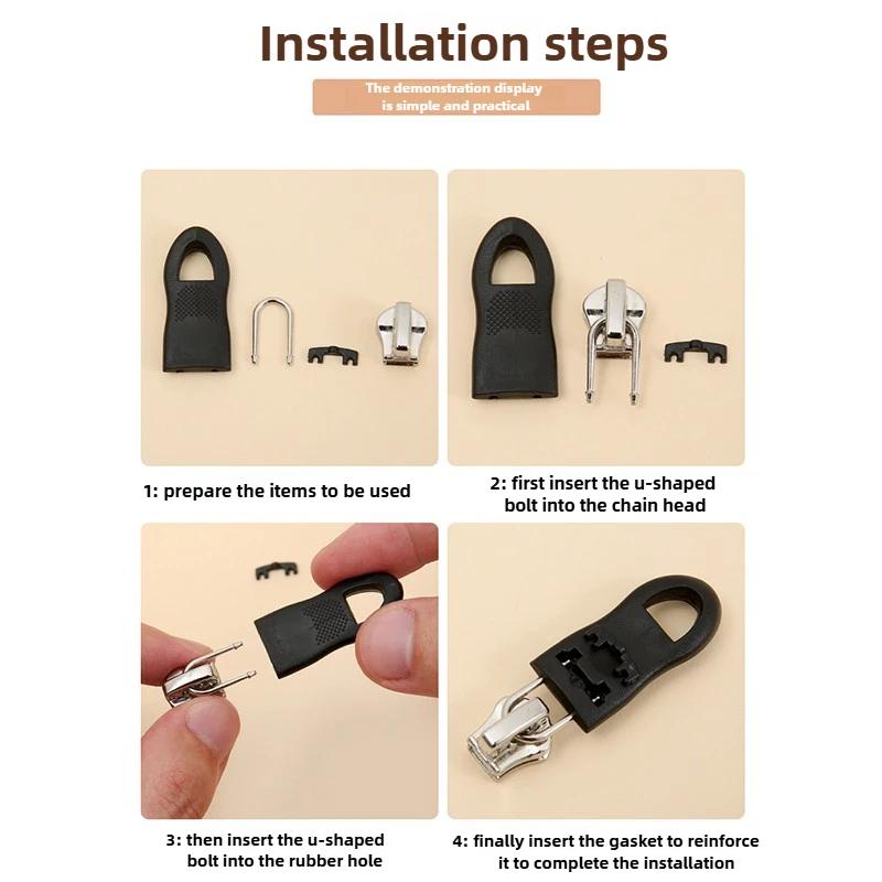 10/20pcs Replacement Zipper Head Tool-free Removable Zipper Puller for Luggage Schoolbag End Fit Rope Tag Clothing Zip Fixer
