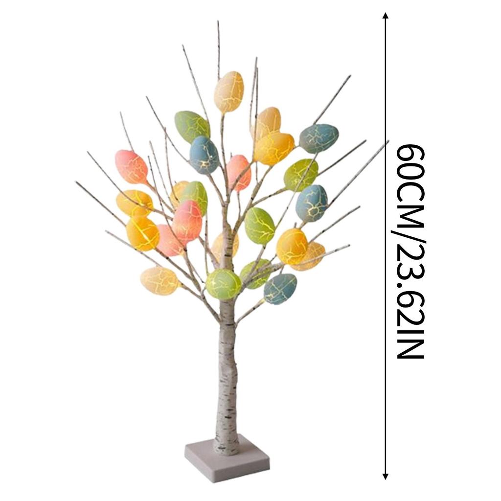 60cm Led Tree Light Battery Power Supply With Home Easter Eggs Easter Desktop Ornaments Hanging Tree Lighting Decorations Gift