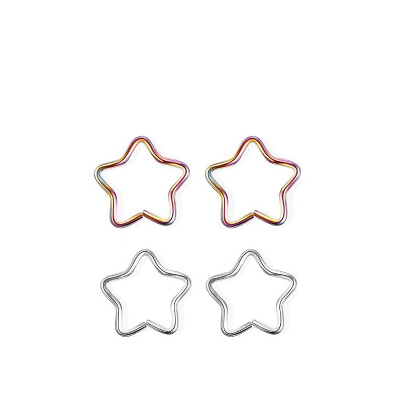 Stainless Steel Heart -Shaped 316 Stainless Steel Ear Clip Ear Screen Cartilage Does Not Need To Penetrate Nasal Nail Nail Horseshoe Ring