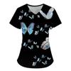 Butterfly Element 3D Digital Printed Women's Personalized and Fashionable Round Neck Short Sleeved T-shirt