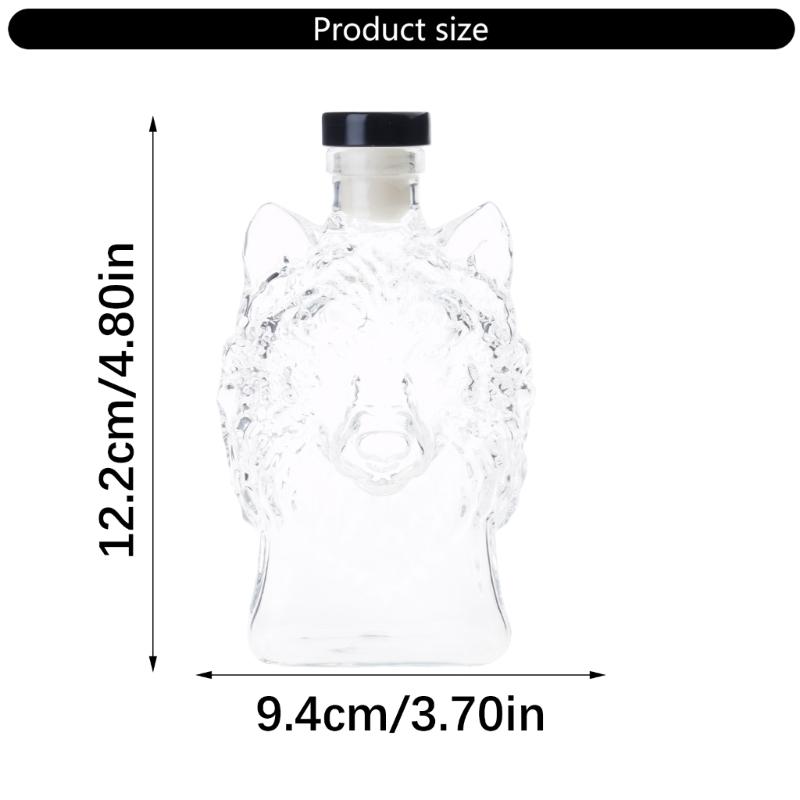 Artistic Wolf Head Decanter High Borosilicate Glass Wine Bottle Bourbon Dispenser For Gift And Collectors Home Bar