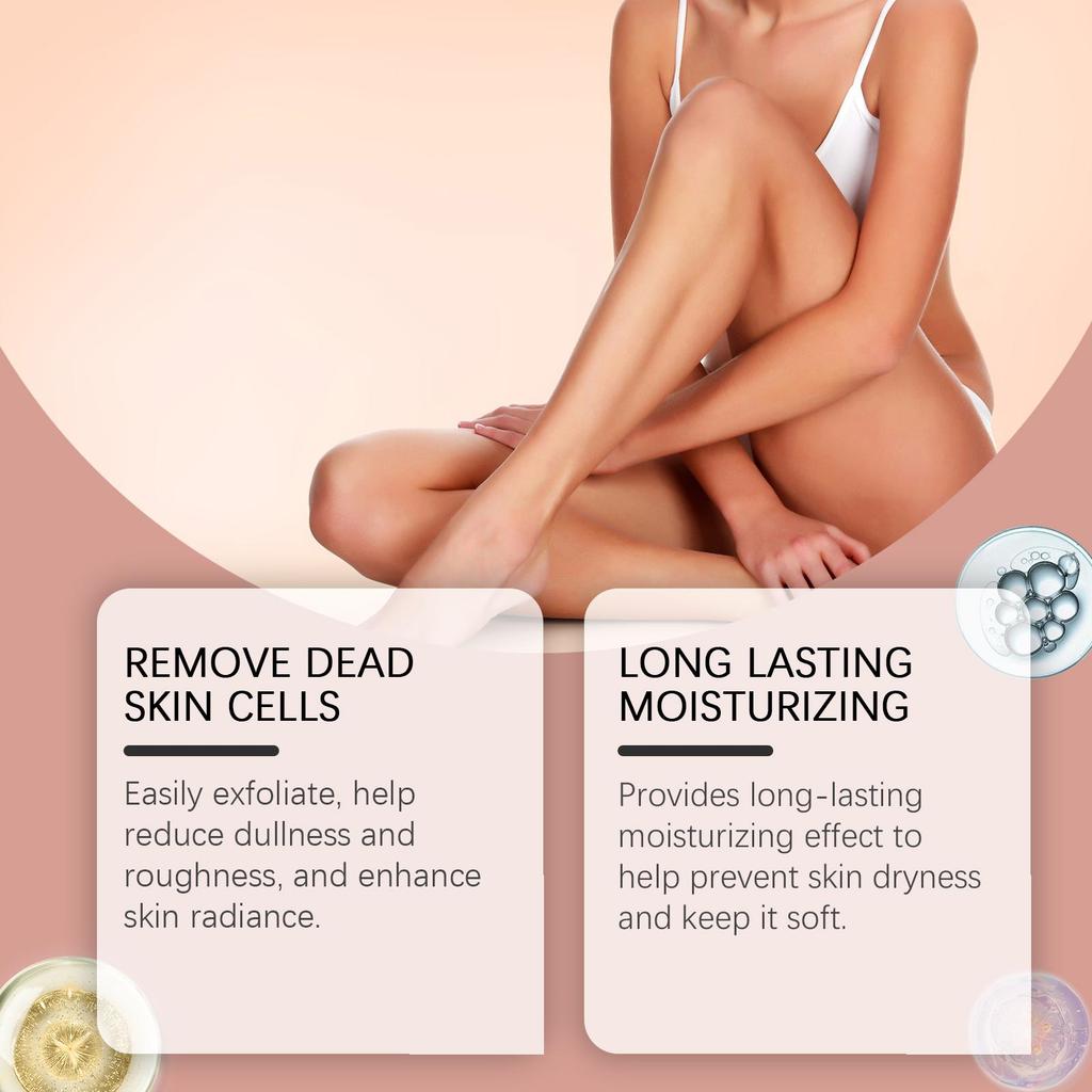 Honey Peach Softer Skin Body Scrub Gentle Exfoliating Cleanser Brightening Deep Cleaning Moisturizing Shiny Smooth Body Scrub