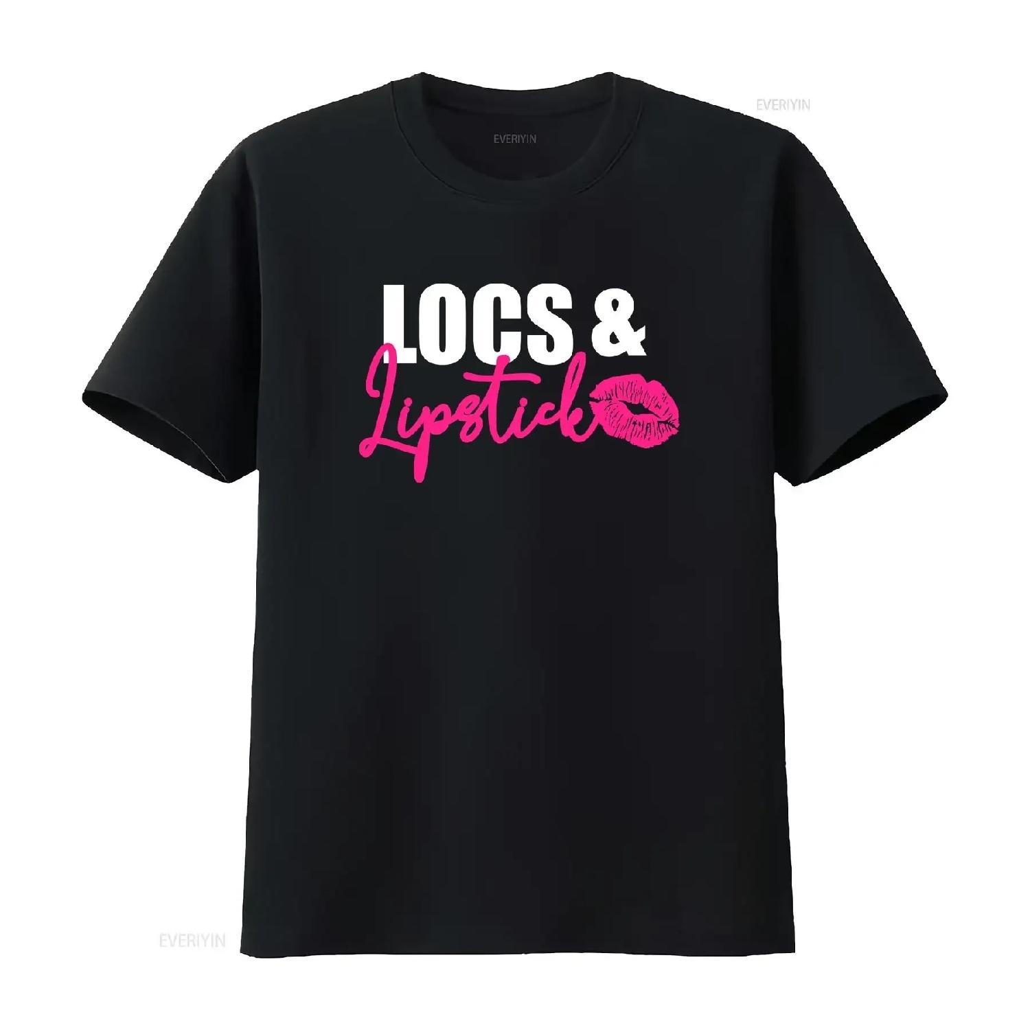 Locs Lipstick T Shirt Loc Loc d vintage Washed Top For Everyday Wear graphic Stretched homme Soft streetwear fashion Unisex S
