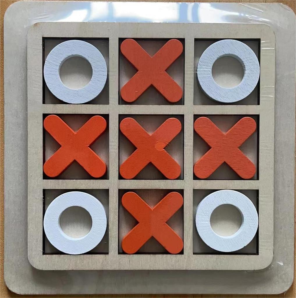 Wooden Tic-Tac-Toe Board Game: Educational Toy for Kids' Logical Thinking