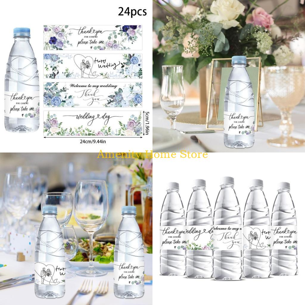 

F26C 24Pcs Greenery Floral Water Bottle Wraps Sticker for Baby Shower Engagement Party Decors Wedding Water Bottle Labels China Mainland