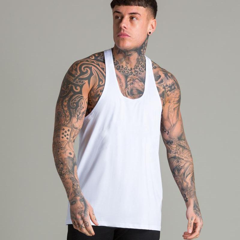 Pánské léto nový styl pánské tenké prodyšné sportovní fitness pletená košile bez rukávů ležérní volné pletené tílko