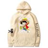 One Piece Luffy Anime Unisex Hooded Pullover Sweatshirt - Korean-Style Casual Long Sleeve Top