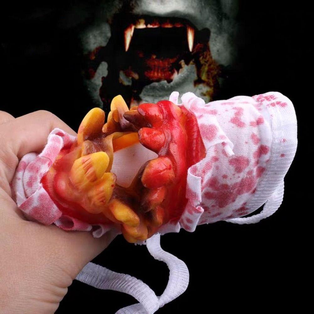 Halloween Blood Mittens Dress Up Cosplay Props Realistic Blood Stain Masks  Prank