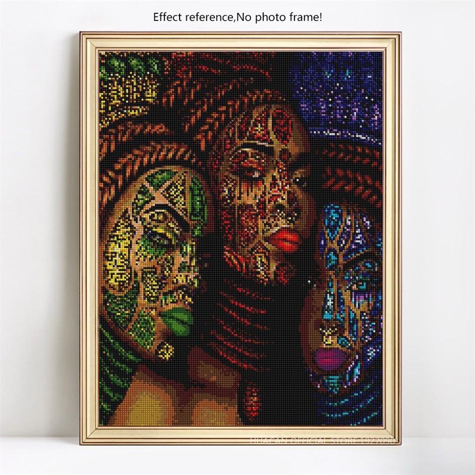 Diamond Embroidery Full Set Portrait 5D Diamond Painting Colorful Full Round Cross Stitch