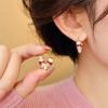 Korean Love Heart Hoop Earrings for Women Jewelry Party Gift