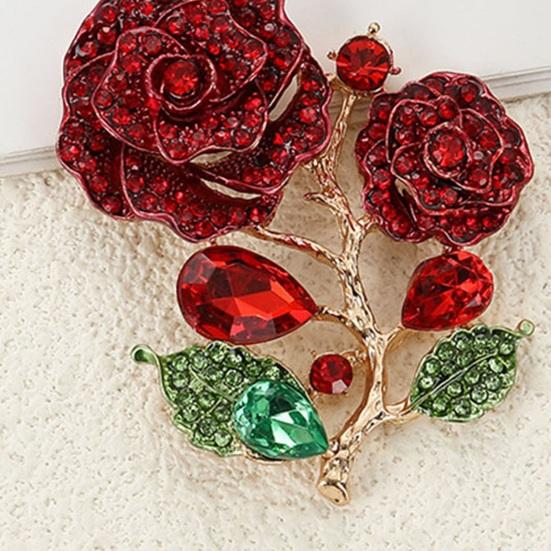 Bling Rose Keychain for Women Rhinestone Flower Keyring Accessory Sparkling Bag Charm for Purse